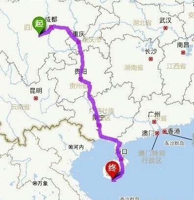 重庆至海南自驾游路线-从重庆到北海再到海南