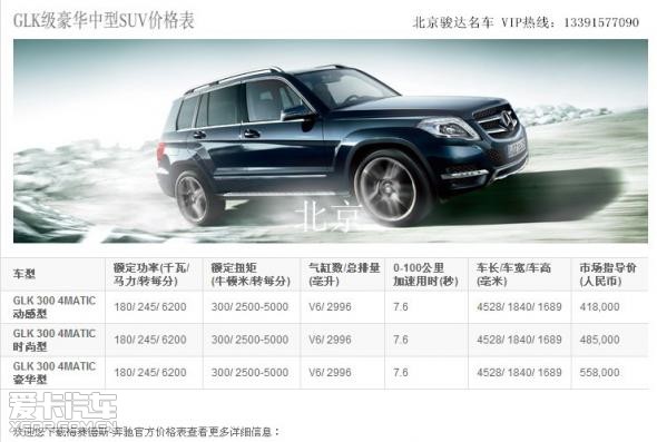 14款奔驰glk300最低价格 14款glk北京专卖 vip热线 高清图片
