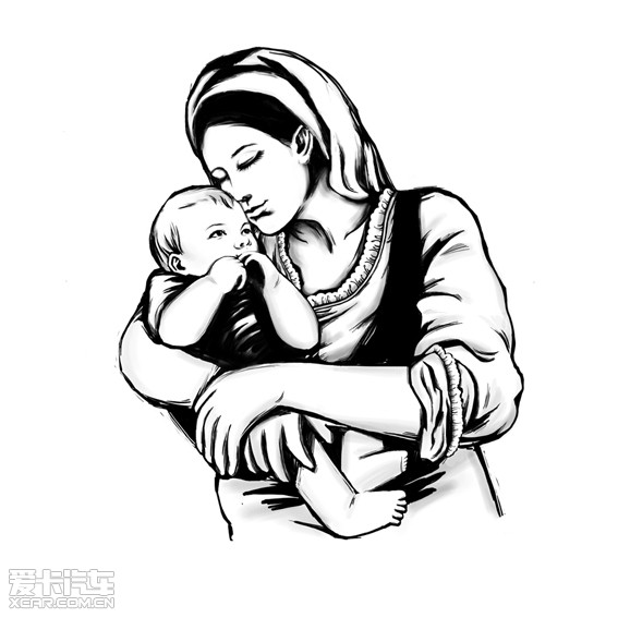 画年轻妈妈的简笔画内容图片展示