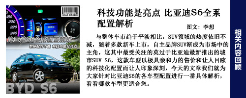 比亞迪S6導(dǎo)購回顧