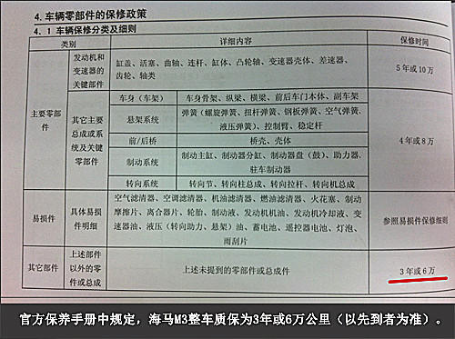 小保养230元 海马m3保养解析