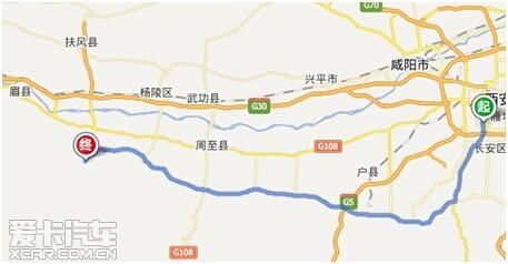 g210国道路线省道路线备注:第一个休息点设置在进入关中环线后20km第