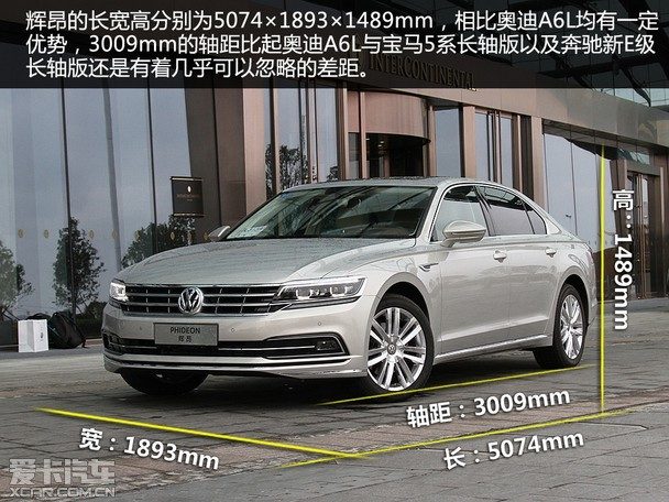 辉昂定位为c级车,采用与奥迪a6l相同的mlb平台,车身长度超5米,轴距超3