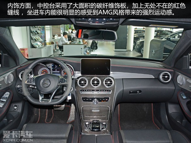 实拍奔驰c43 amg—内饰