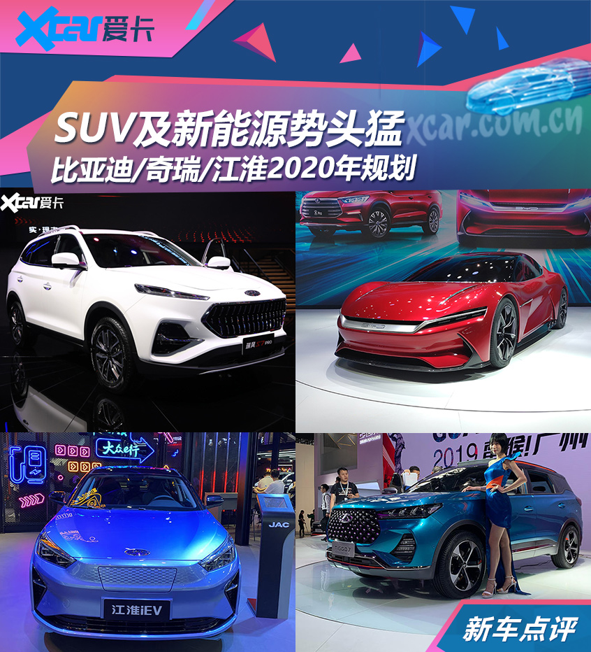 SUV占多数 比亚迪奇瑞江淮2020年规划