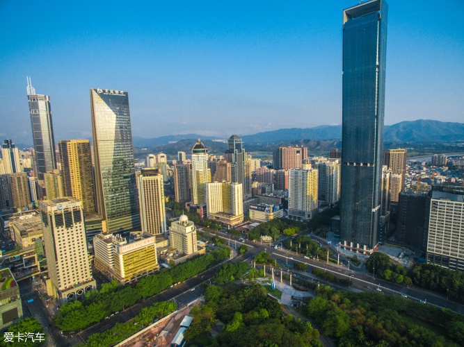 航拍再来俯瞰深圳深南大道中心区