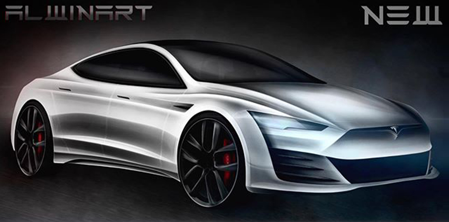 新一代特斯拉Model S渲染图