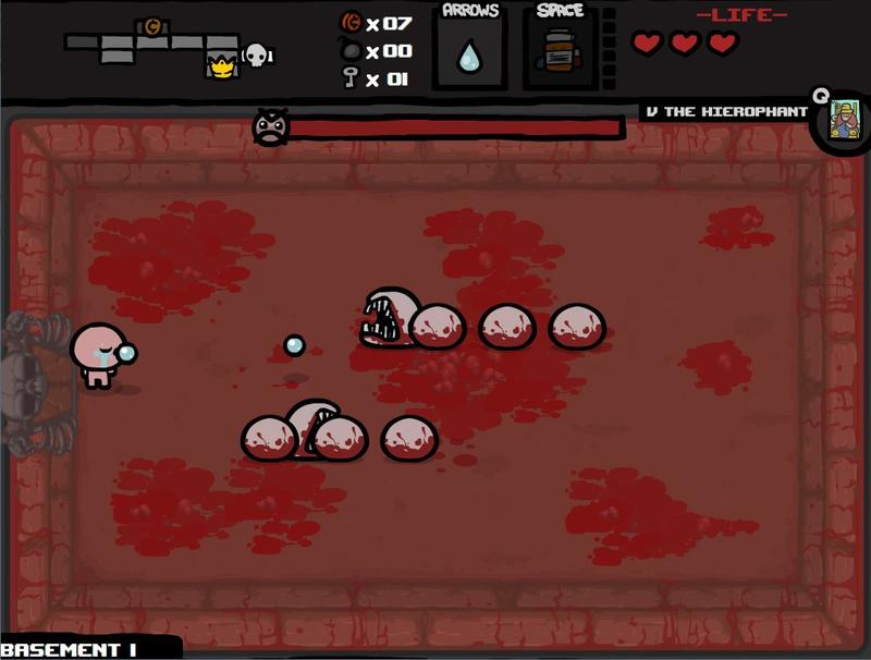 《the binding of isaac》是个不讲究画面精美程度的射击游戏,角色将