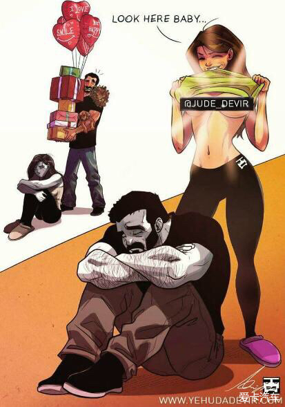 没错~~下面来看看,插画师yehuda devir笔下的情侣健身日常吧!