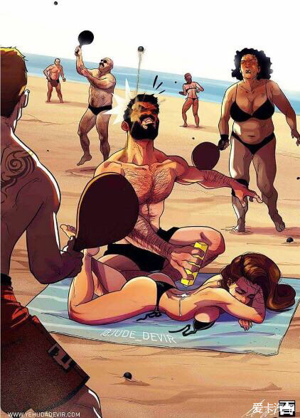 没错~~下面来看看,插画师yehuda devir笔下的情侣健身日常吧!