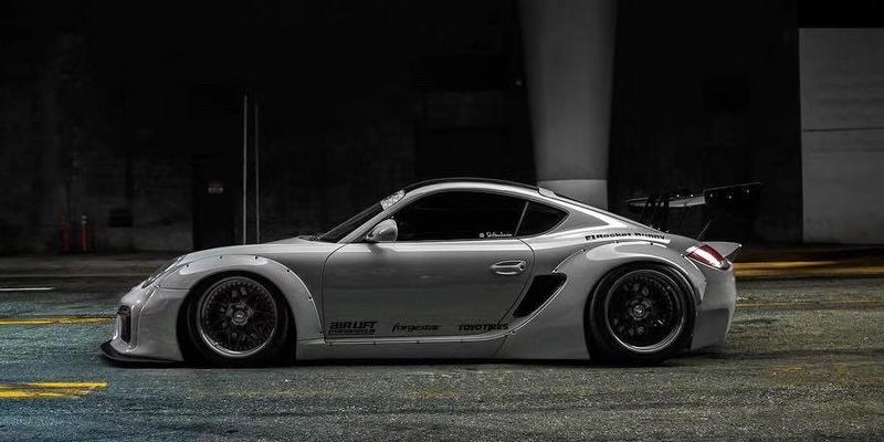 > 火箭兔上身!保时捷cayman 987宽体改装