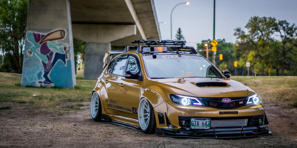 斯巴鲁十代翼豹wrxsti宽体改装