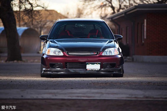 碳纤紫侠本田思域ek改装