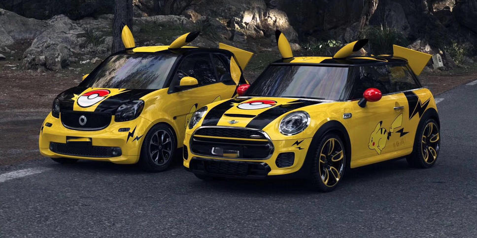 让爱车变成孩子的大玩具 smart/ mini彩绘皮卡丘-爱卡汽车网论坛